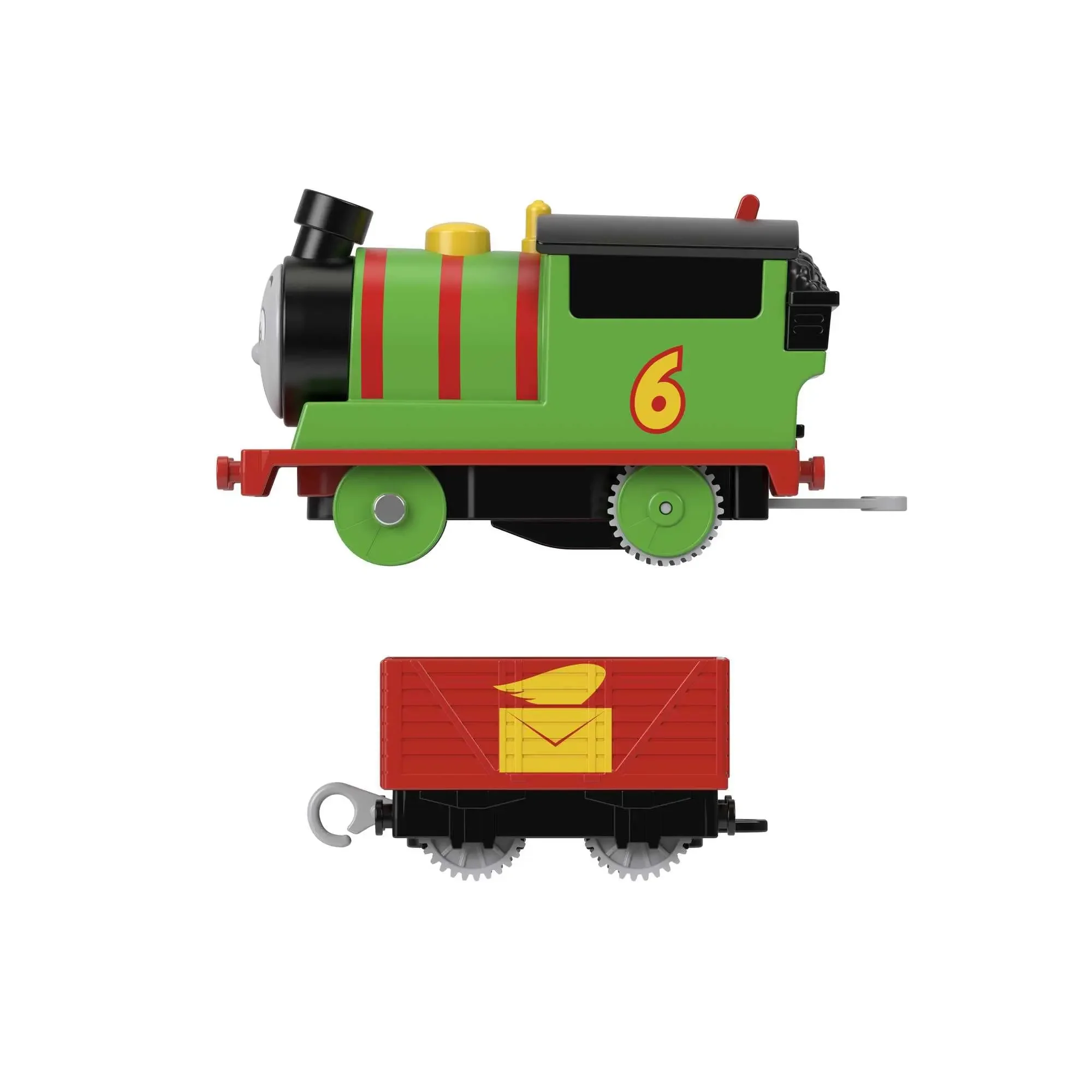 Thomas & Friends Motorized Train Toy Diesel Battery-Powered Motorized Train Engine and Cargo Car Percy Kana Model Train Toys