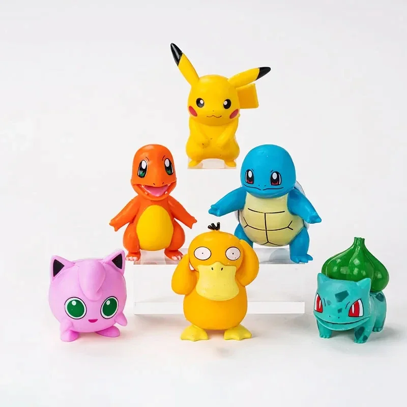 13 stks/set Pokemon Cake Topper Anime Figuur Pikachu Party Gelukkige Verjaardag Pokemon Taart Decoratie Benodigdheden Ornamenten Jongen Kids Gift