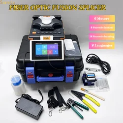 FTTH S5 Optical Fiber Fusion Splicer 6 Motors With Build In VFL OPM 18S Rapidly Heating SPI Touch Screen S5 Hot Weldig Hine