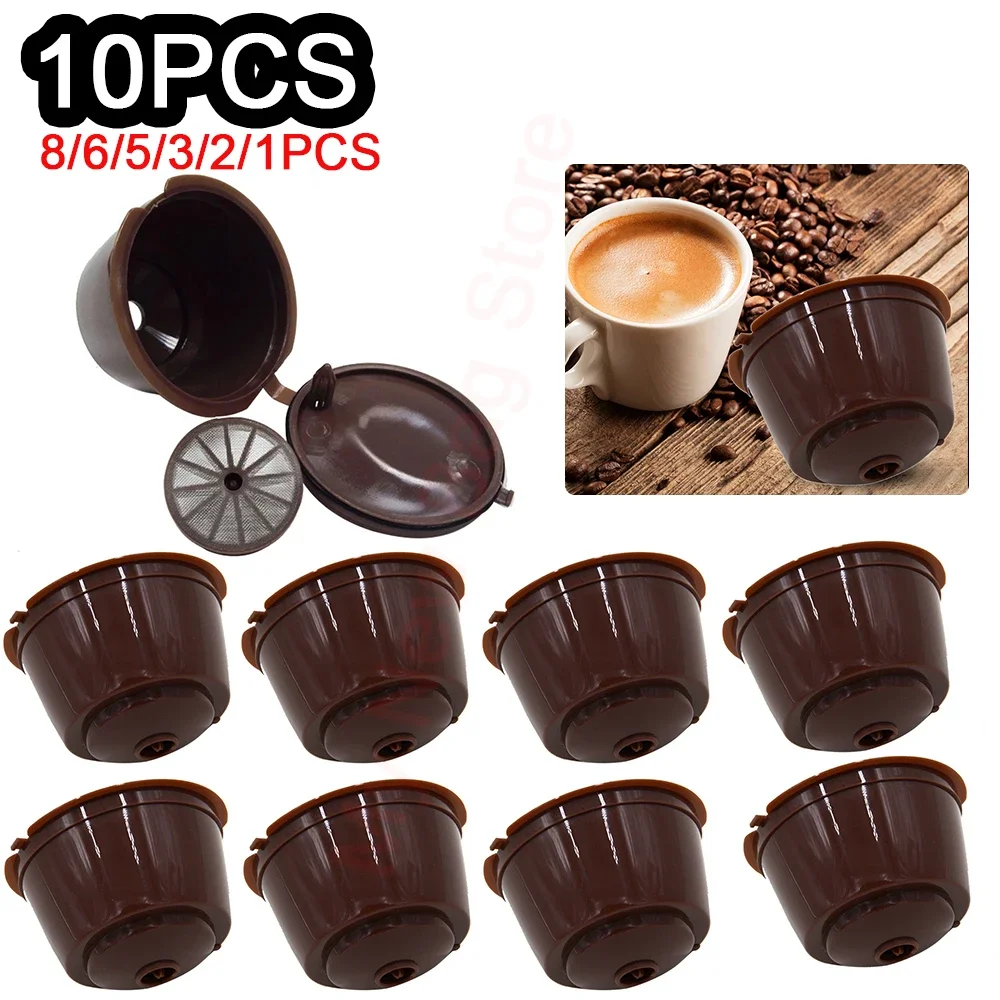 1-10PCS Coffee Capsule Capsules Pod Food Grade Refillable Coffee Filter Reusable Coffee Capsule Cups Strainer For Dolce Gusto