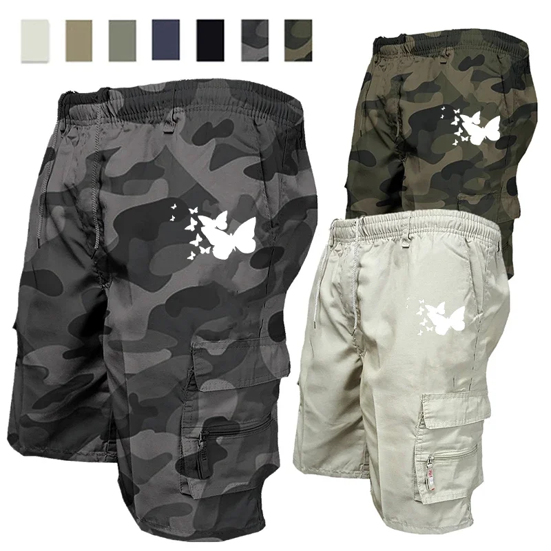 

Новые модные мужские повседневные шорты с несколькими карманами, модные камуфляжные тактические свободные повседневные брюки для фитнеса, шорты