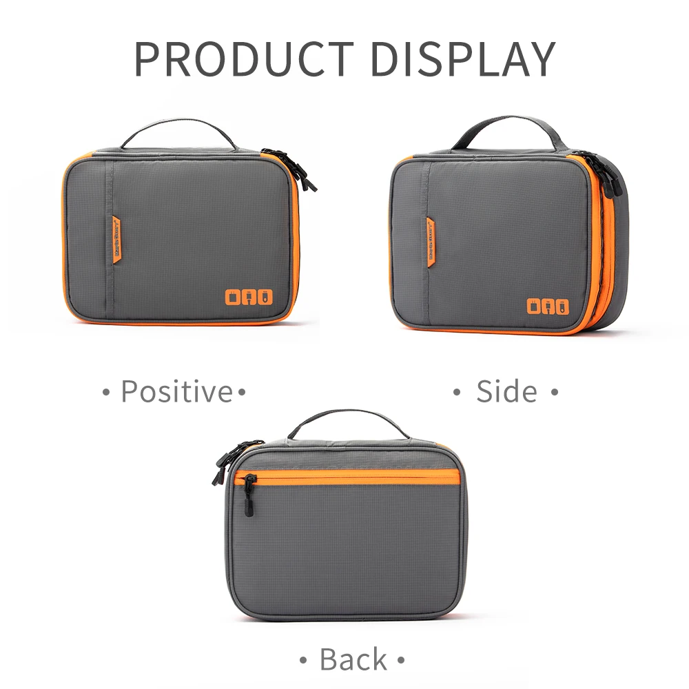 Estuche de viaje para accesorios electrónicos portátiles, bolsa organizadora de cables, bolsa de transporte para iPad, c