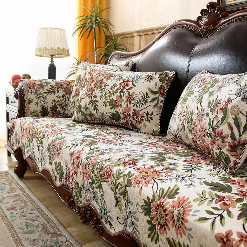 

Retro Jacquard Sofa Cover Living Room Sofa Seat Cover Home Decoration Anti-slip Wear-resistant Armchair Couch Protective Cover