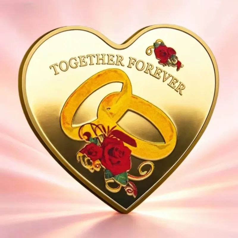 

Collectible Coin Love Expression Challenge Coin Gold Plated Alloy Polished Classic Size 52 Styles Heart Design Home Display Gift