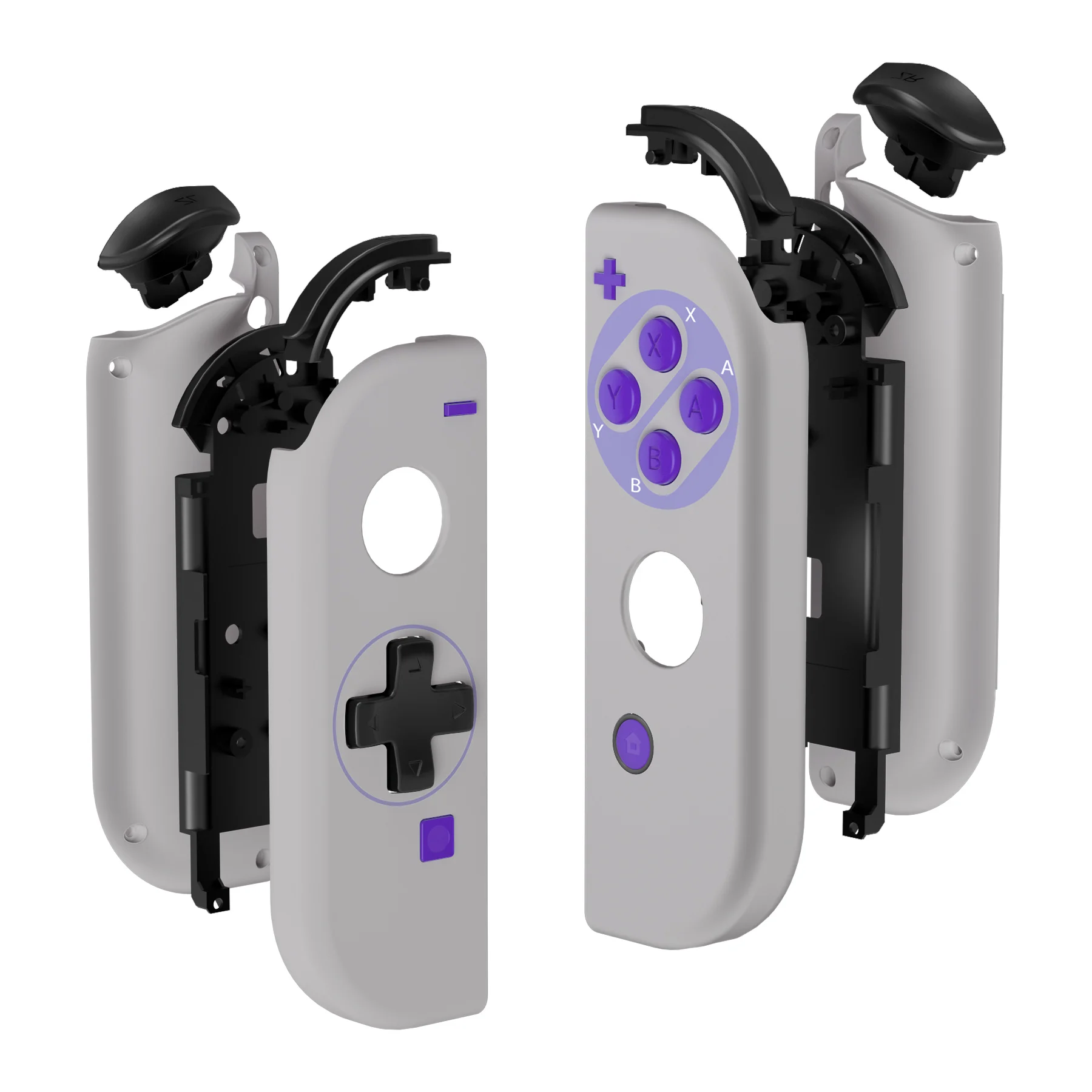 eXtremeRate Housing W/Full Set Buttons for Nintendo Switch JoyCon & OLED JoyCon - Classics SNES Style