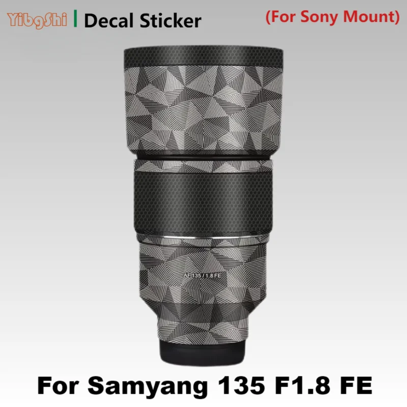 For Samyang 135 F1.8 FE Decal Skin Vinyl Wrap Film Lens Protective Sticker Protector Coat AF 135mm 1.8 f/1.8 For Sony Mount