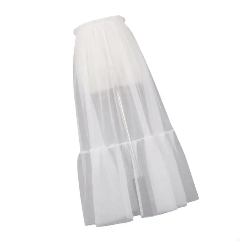 تنورة نسائية من 39BC ذات ثنيات شفافة من الدانتيل بتصميم أنيق ونسيج مريح للنساء اللاتي يقدرن الأناقة