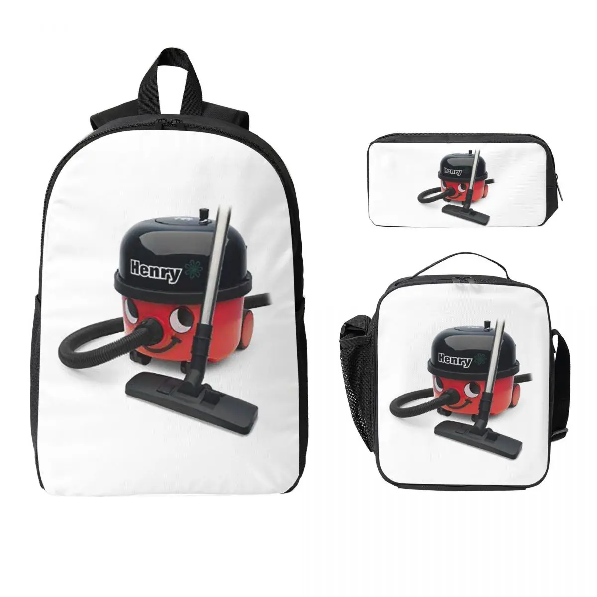 

Henry Hoover Backpack Boys Girls BookBag School Bag Computer Shoulder Bags 3ps Insulated Lunch Bag Pencil Case