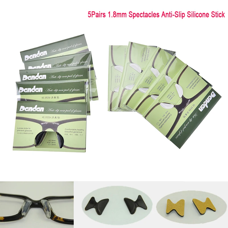 

5Pairs Silicone Anti Slip Nose Pads Silicone Stick On Nose Pad For Eyeglasses Sunglass Glass Spectackles Braces Supports