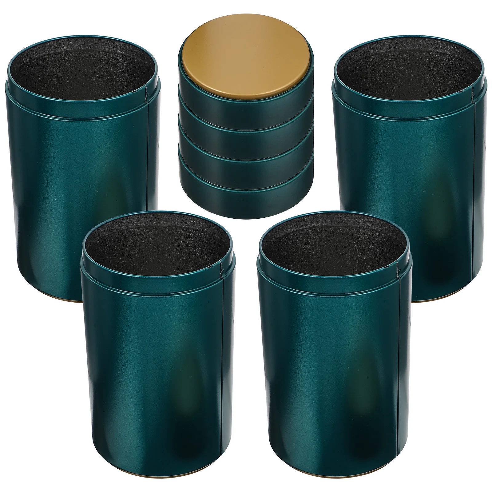 

4Pcs Tinplate Tea Containers Airtight Storage Jars for Loose Leaf Tea Coffee Beans Sugar Kitchen Canisters