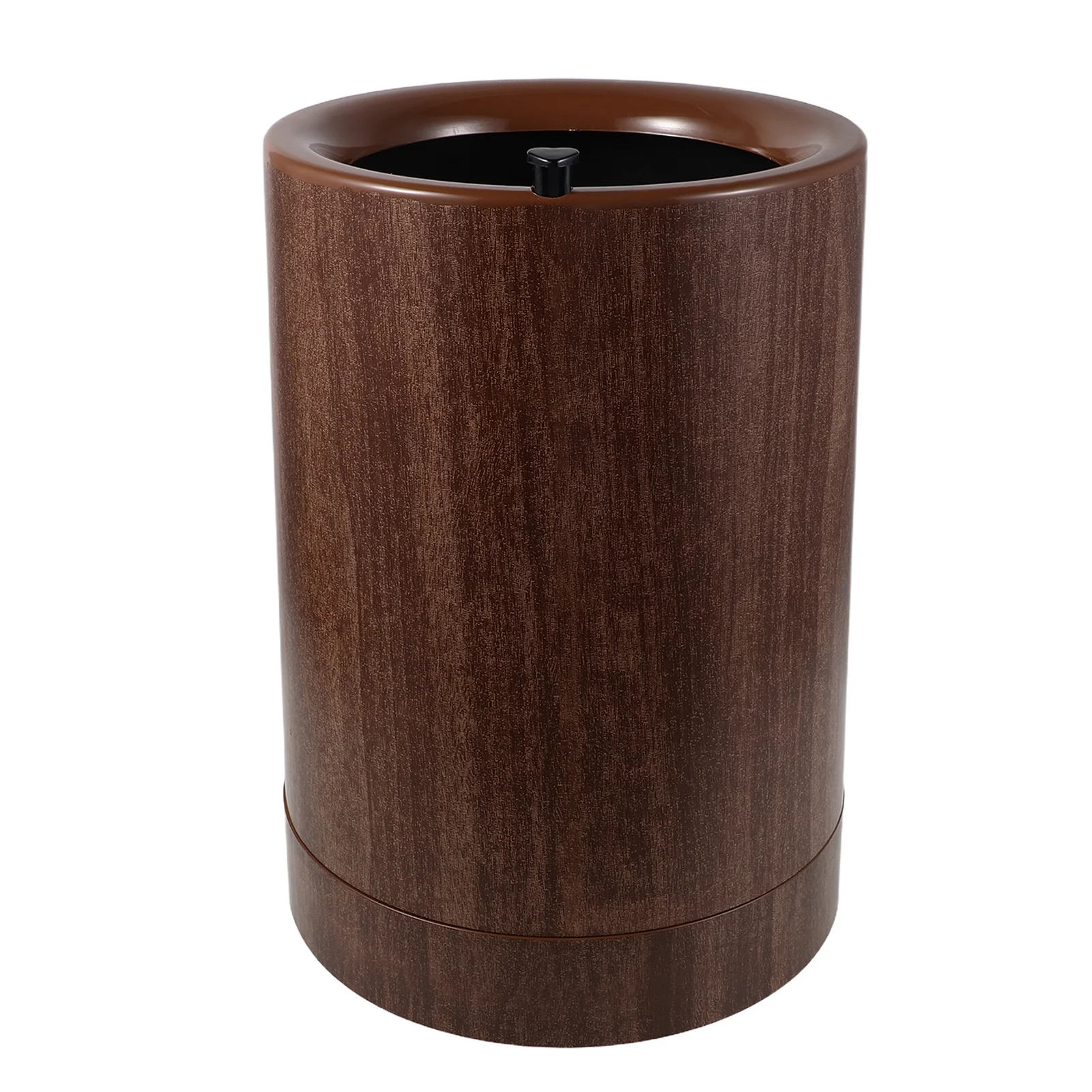 

9L Wood Grain Trash Can With Wheels Removable Inner Bucket Rolling Garbage Bin For Kitchen Bedroom Balcony Lidless Design
