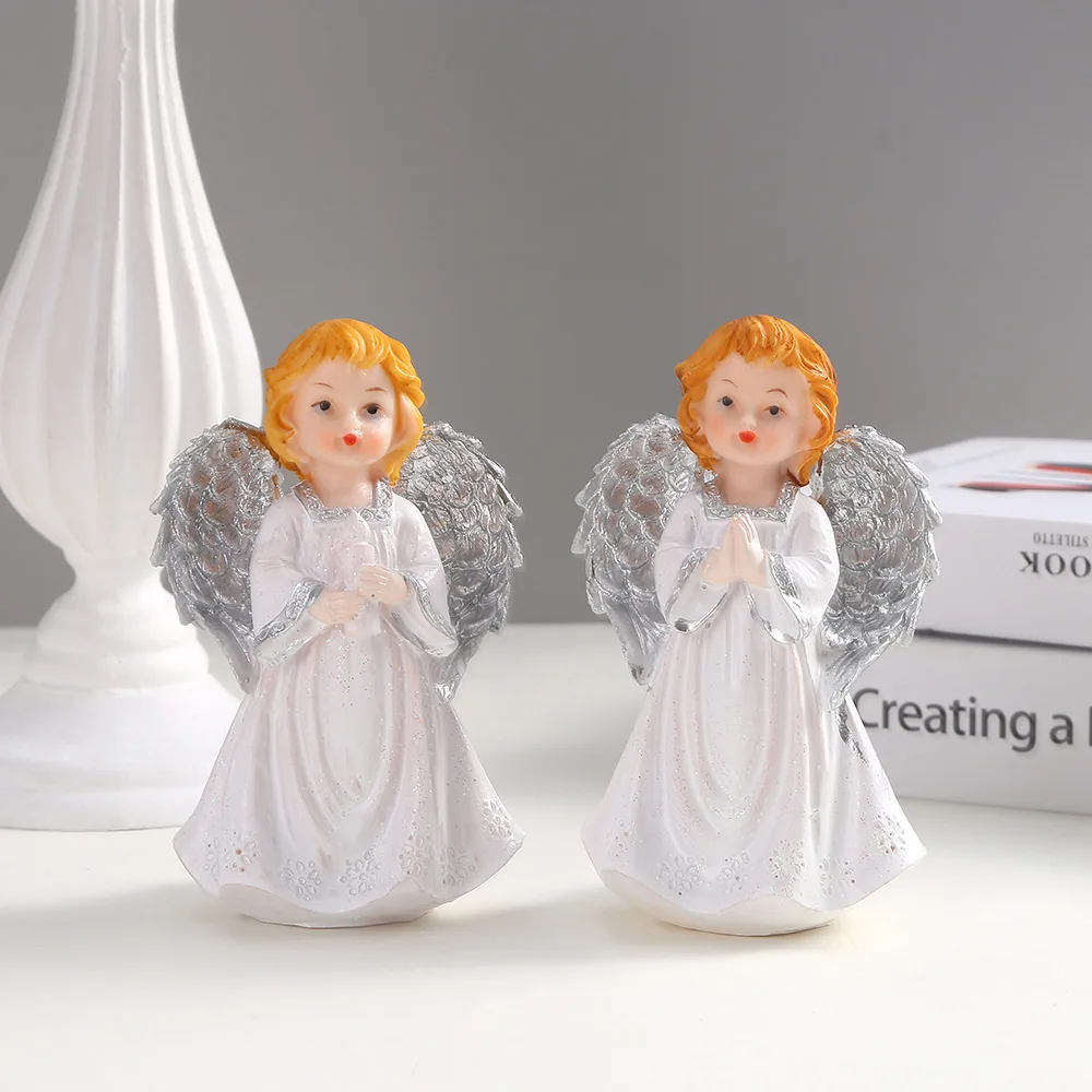 

A pair of cute girls, elves, angel statues, study rooms, living rooms, tabletops, resin crafts