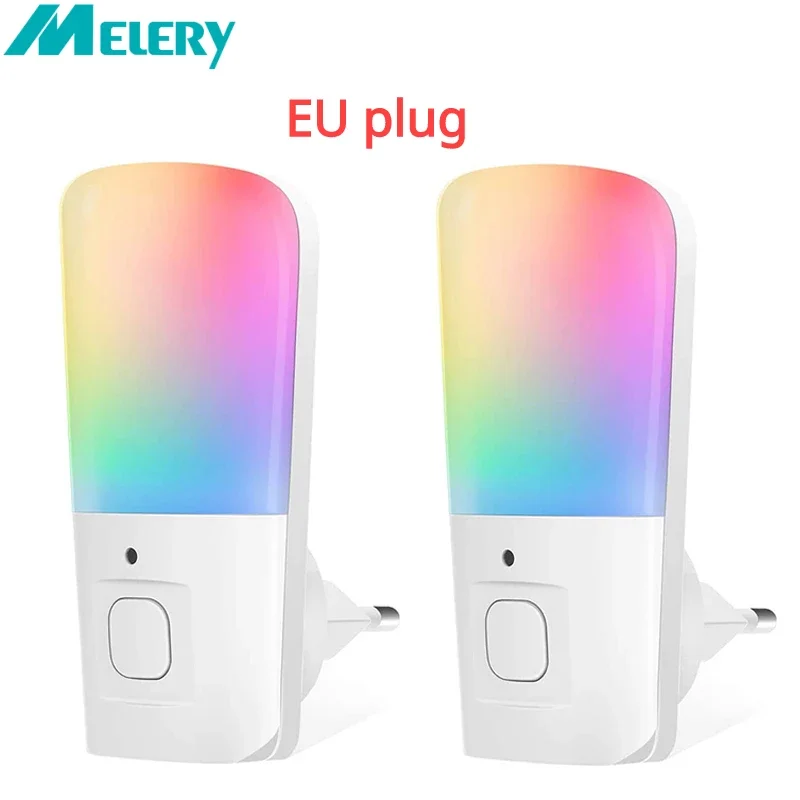 Night Light EU Plug LOHAS 0.5W Low Power Sensor Control RGB+3000K Plug-in Color Changing with Dusk To Dawn for Home