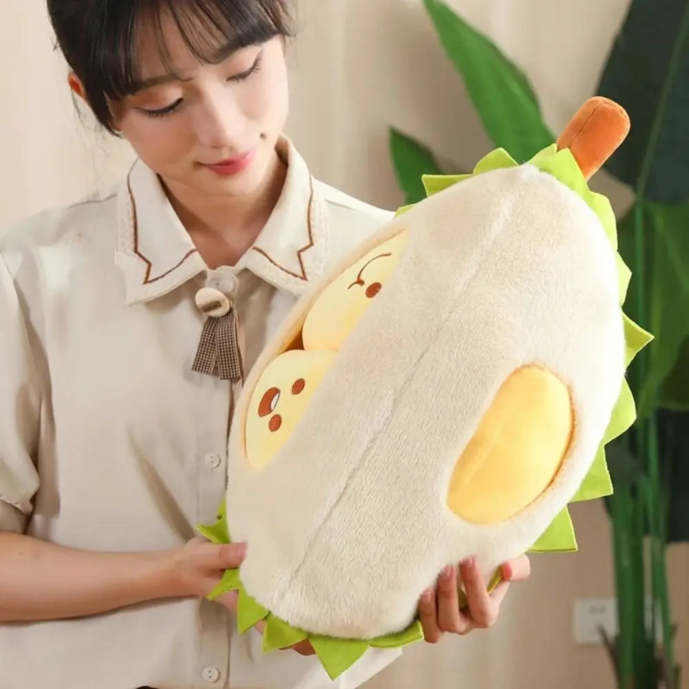 Detachable Durian Plush Keychain Collection Soft Fruit Durian Plush Pillow Fluffy Cute Peeling Durian Plush Doll