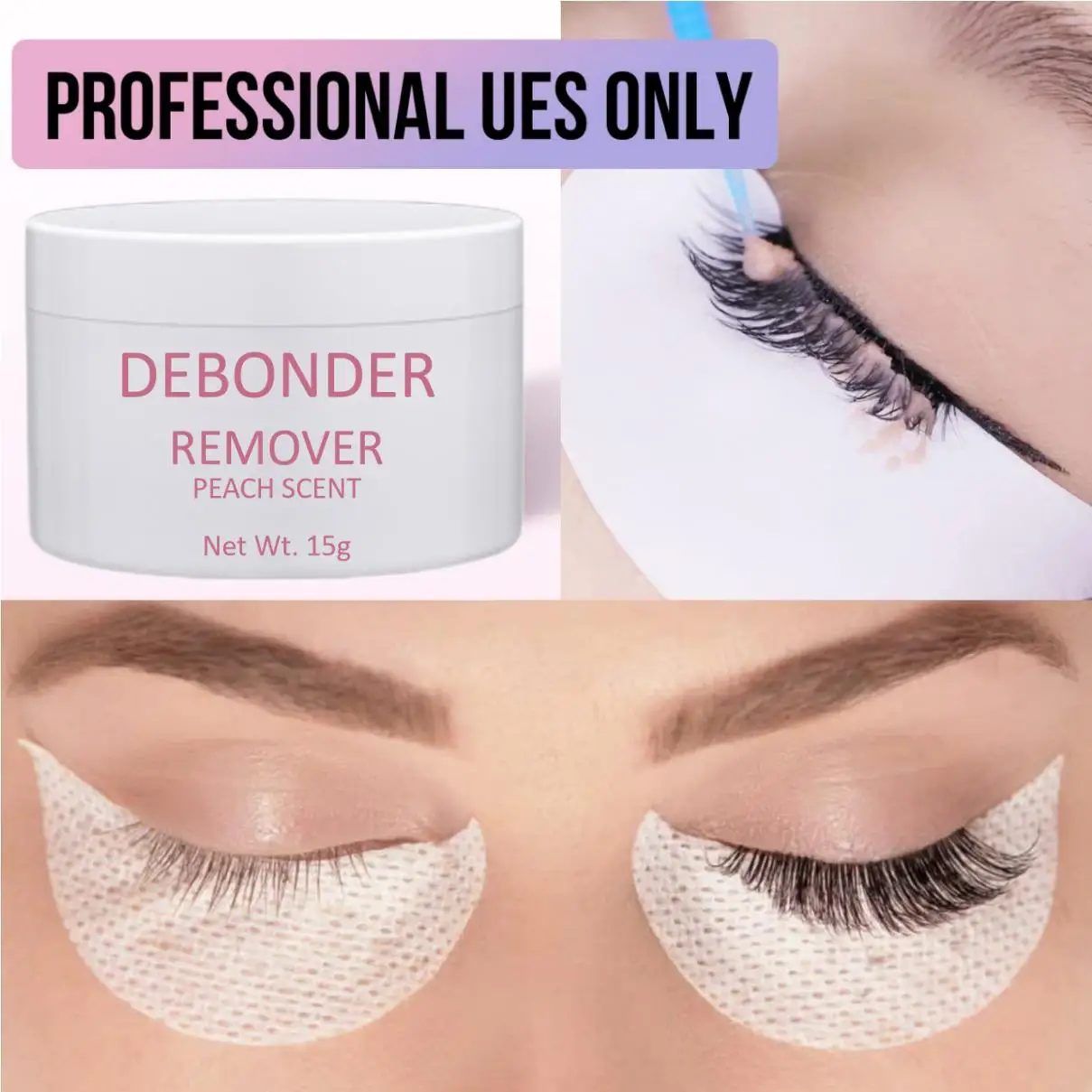 Gollee Eyelash Extensions Cream Glue Debonder 15g Natural Pigment Fast Dissolution, Professional Adhesive Debonder Cream Type