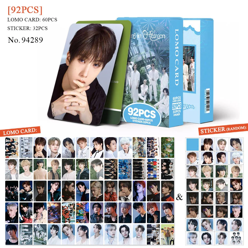 92Pcs/Set Jeno Jaemin Rains in Heaven Album Lomo Cards Stickers Renjun Jisung 60Pcs Photocards 32Pcs Decals Fans Collection Gift