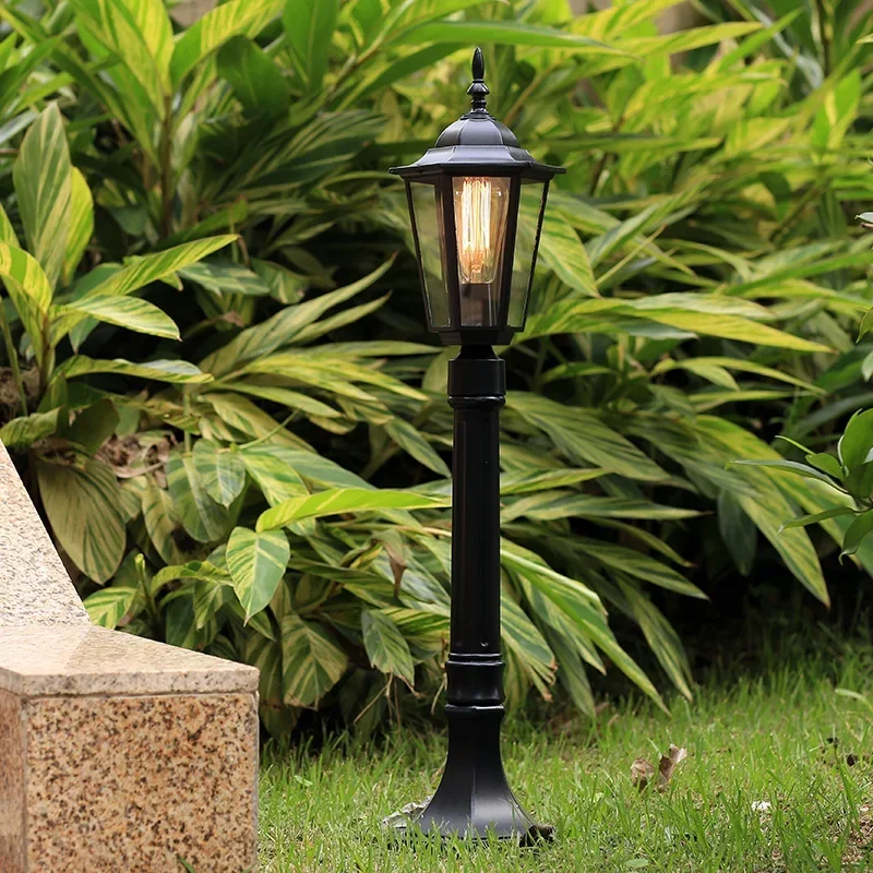 Outdoor lawn lamp american waterproof single-head street lamp French tall-column fashion Villa landscape lighting