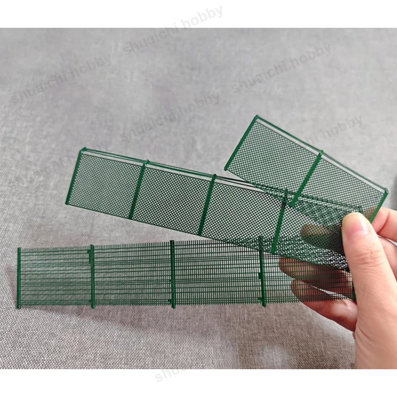 2 Stuks Miniatuur Snelweg Vangrail Model Hoogte 3.5/4 Cm Koper Anti-Collision Netto Treinspoor Hek voor Diy Diorama Accessoire