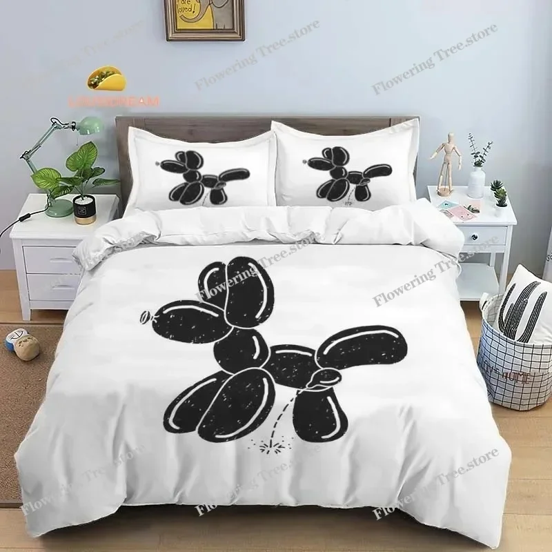

Cute Balloon Dog Sheet Quilt Covers Bedding Dormitory Sheets Bedding Set Soft Warm Bedding Set