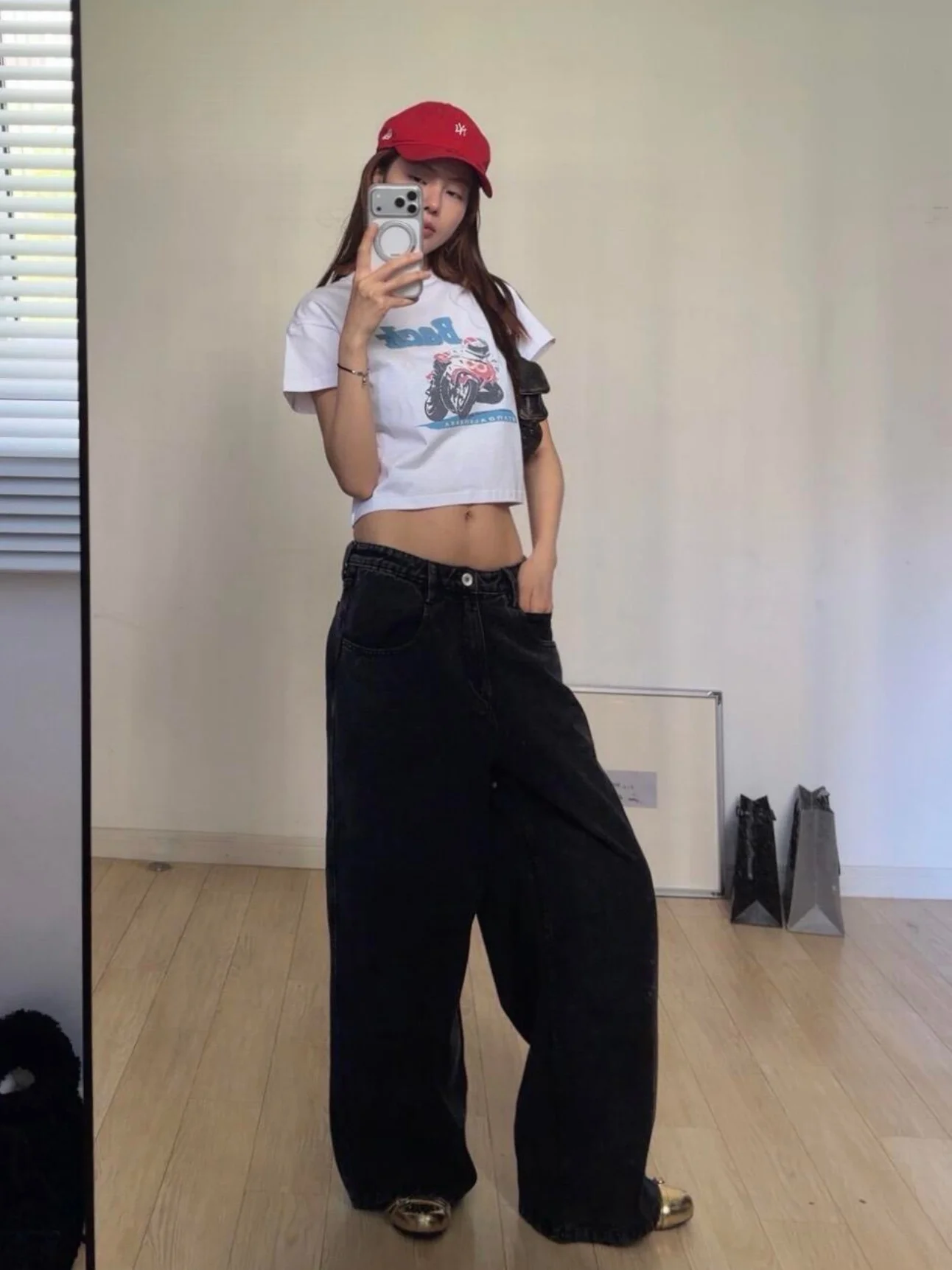 Retro American Street Style Short Sleeve Ultra-Short T-Shirt Women's Slim Fit Belly Button Baring Summer Fashion Versatile Top