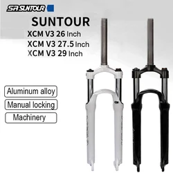 Suntour Front Fork XCM 26/27.5/29in Suspension Lock Shock Stroke 50/65/80/100mm Shoulder Wire Spring Bicycle Disc