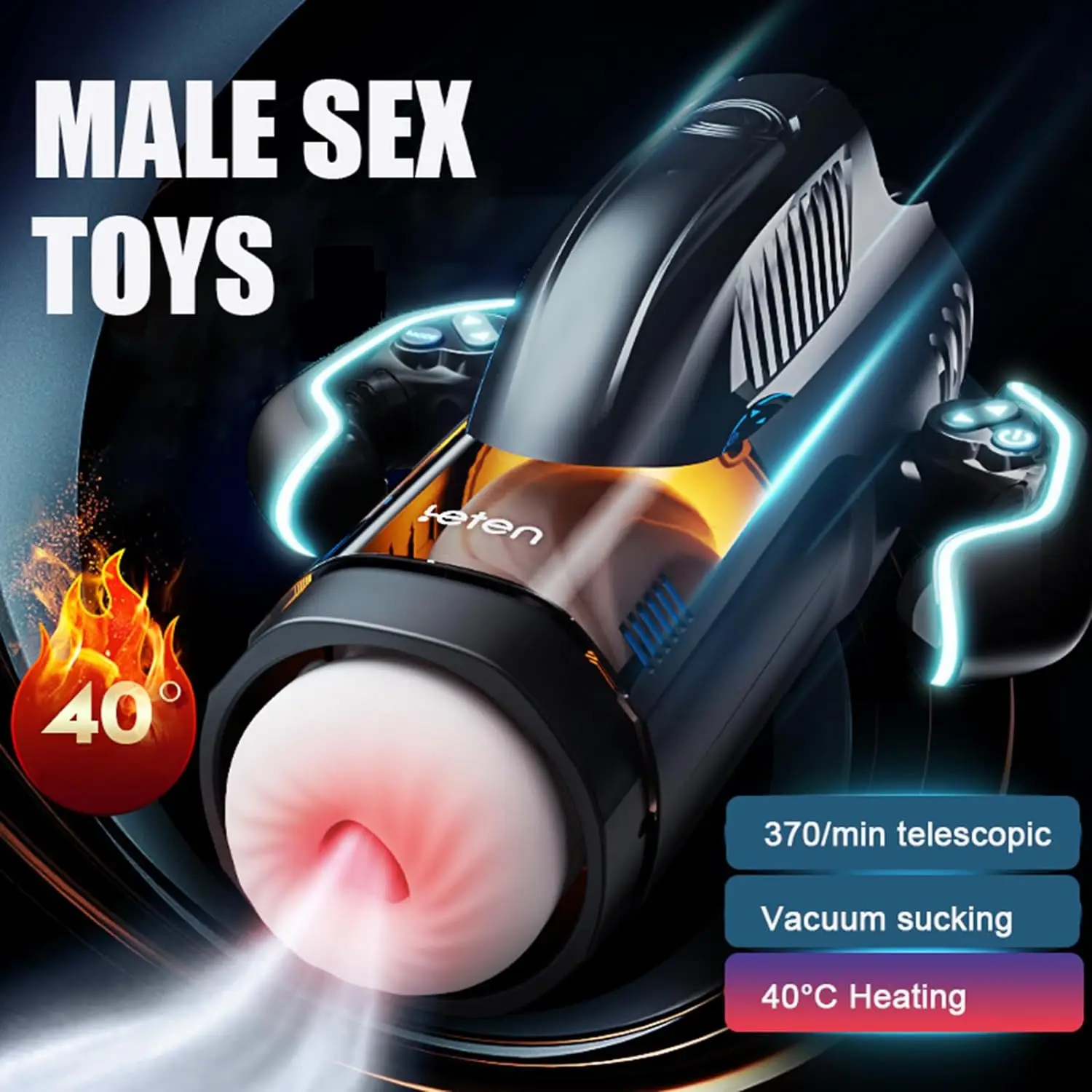 Leten THRUSTING-PRO masturbador masculino de alta velocidad, máquina automática de succión, calefacción, masturbación vaginal, Juguetes sexuales