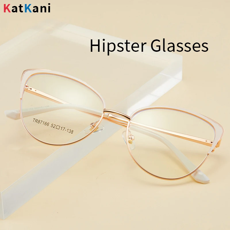 

KatKani Fashion Trend High Quality Alloy Myopia Eyewear Retro Ultra Light Optical Prescription Cat Eye Glasses Frame Women 87166