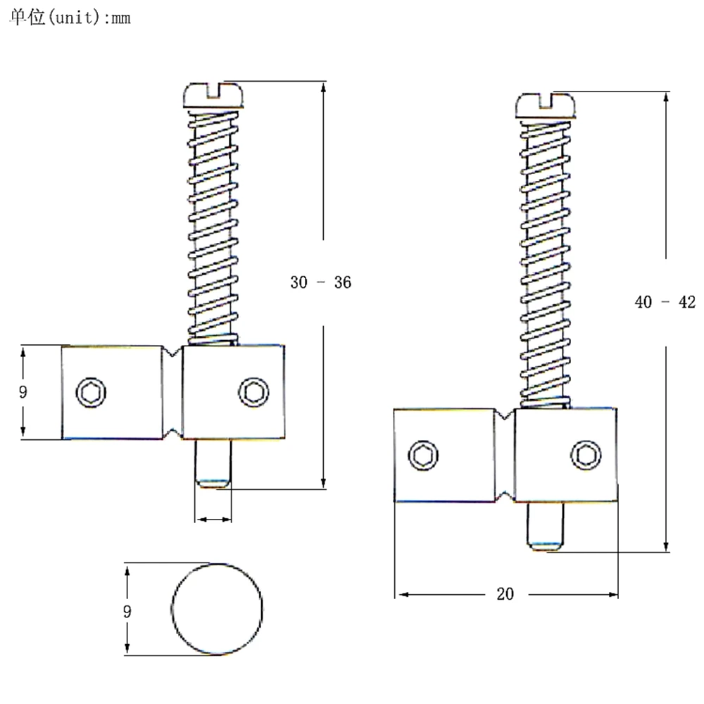 2 Lange und 2 Kurze Bassbrücken-Sättel aus Messing für E-Bass Ersatzteile – Detail 9
