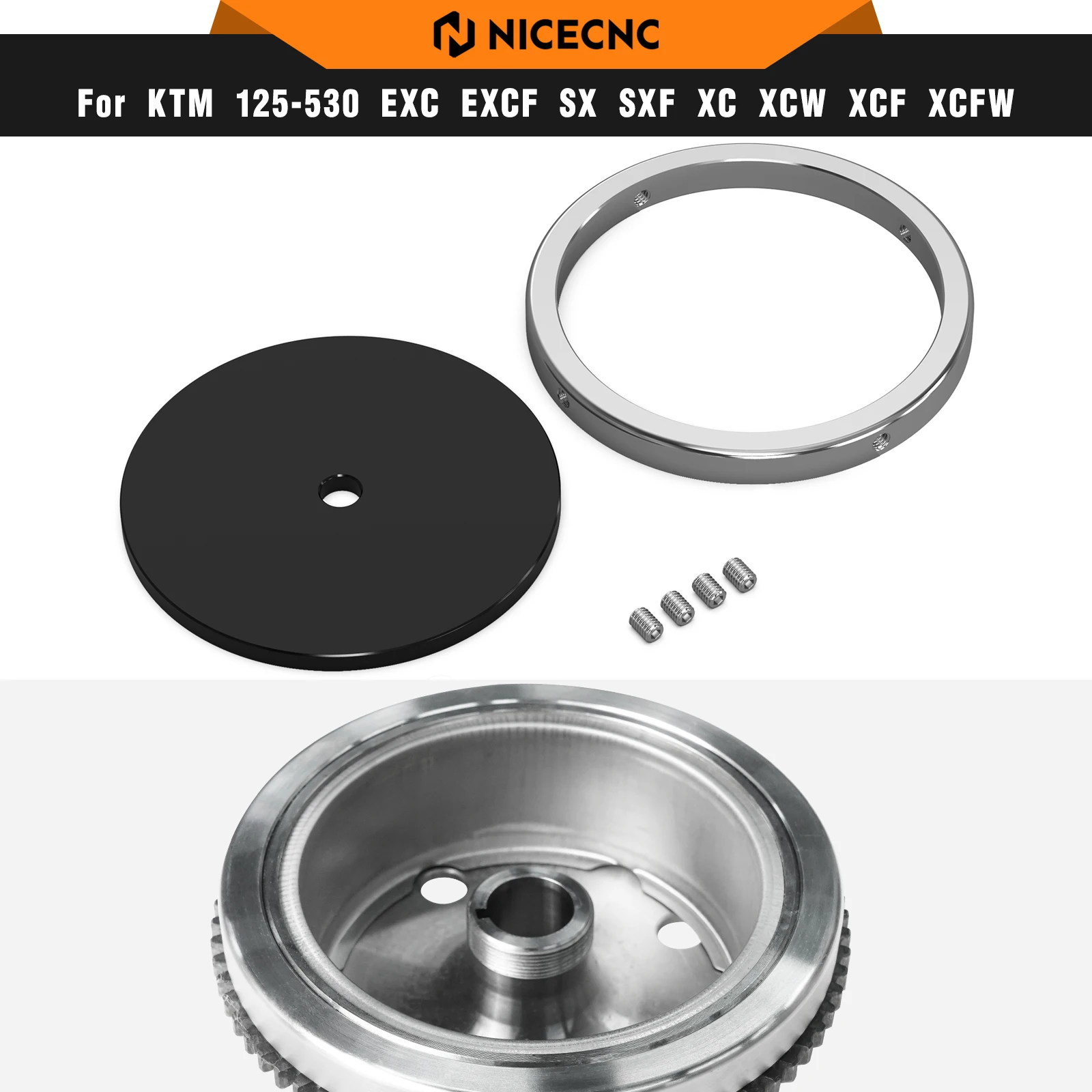 

NICECNC For KTM EXC 300 EXC 250 XCW 300 TPi 2017-2023 Stainless Steel 10 oz Flywheel Weight For Husqvarna TE 300i TE250i TX 300