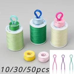 10/30/50pcs Mixed Color Plastic Bobbin Clips Clamp Thread Spools Clips Sewing Accessories