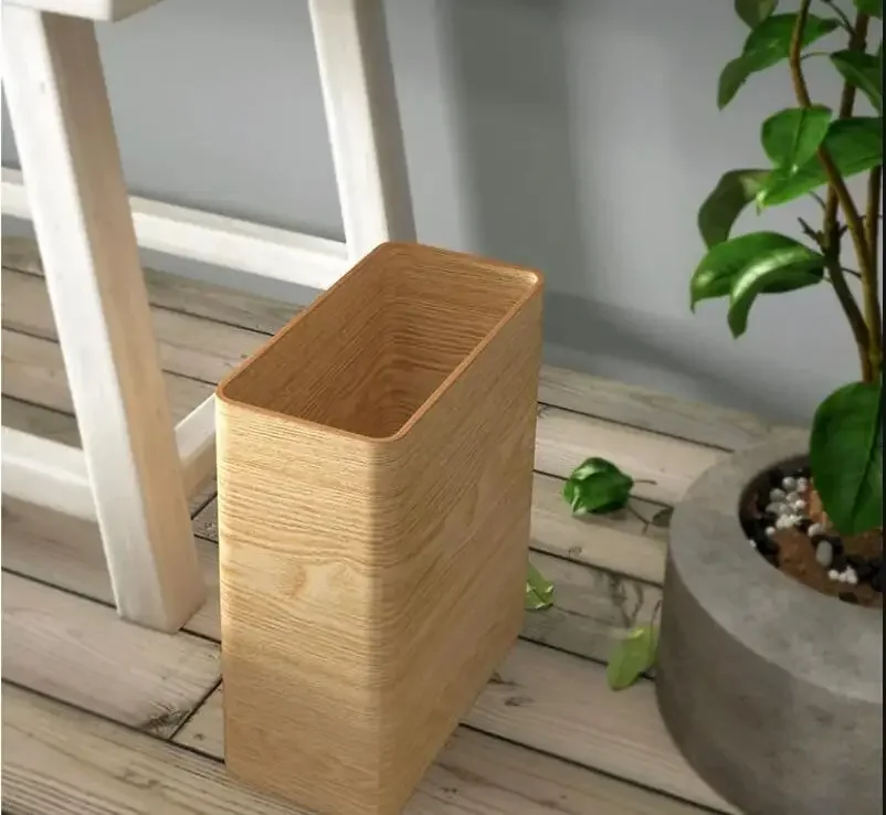 

Solid Wood Trash Can No Lid Storage Bucket Paper Basket Rectangular Kitchen Garbage Can Garbage Bin Home Waste Bins Trash Bin