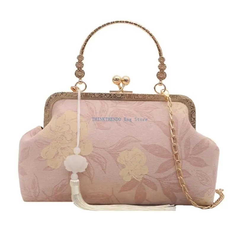 340D Luxurious Cheongsam Bag Elegant Chinese Eye Catching Embroidery Evening Party Purse