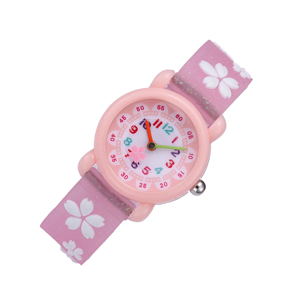 

Kids Purple Watch Quartz Movement Creative Cartoon Design Comfortable Wristband Lovely Children Time Learning Watch
