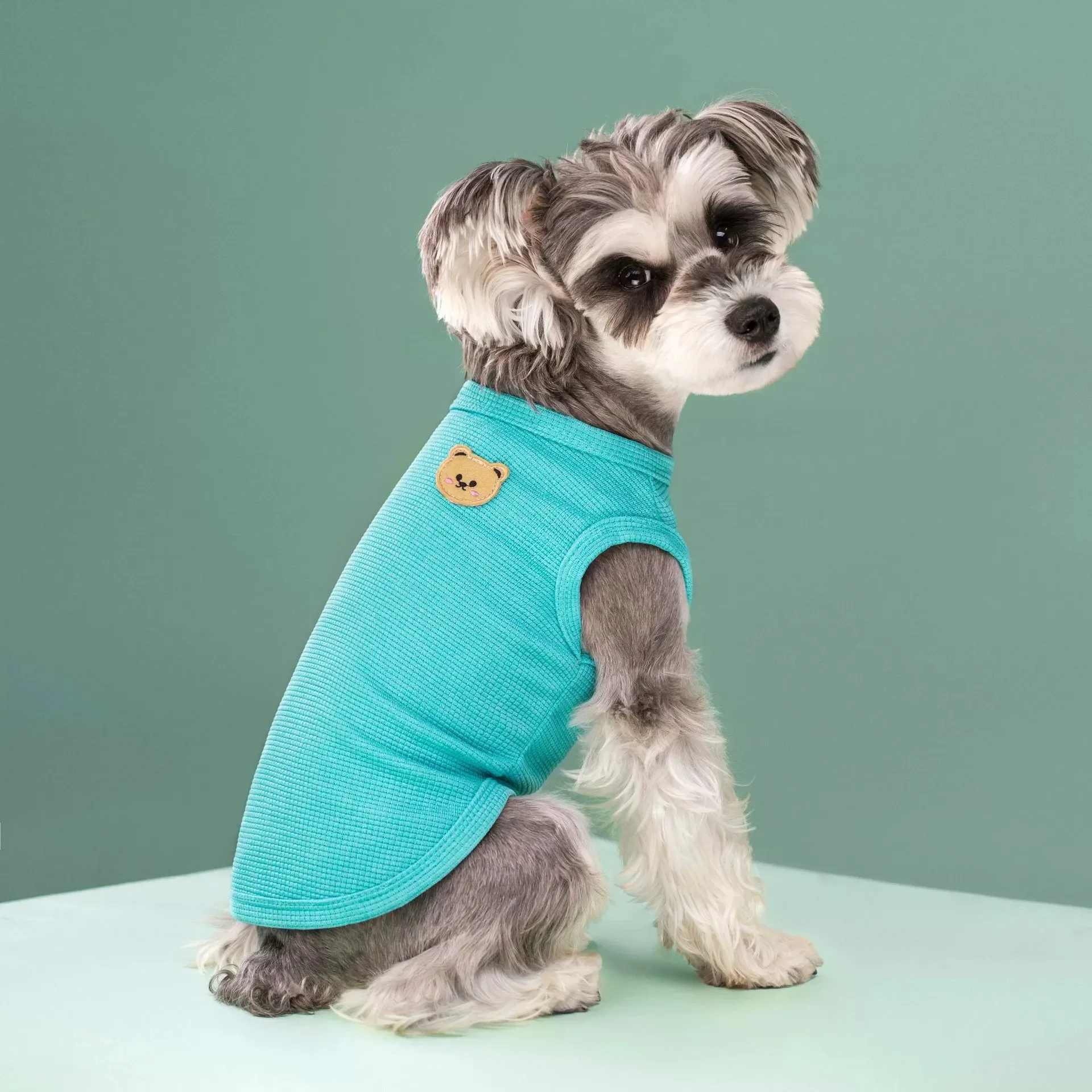 Neue Frühling-Sommer-Haustierkleidung für Katzen und Hunde, atmungsaktive Waffelweste, weich und leicht, perfekt für Teddy, Bichon Frise, kleine und mittelgroße Hunde – Detail 9