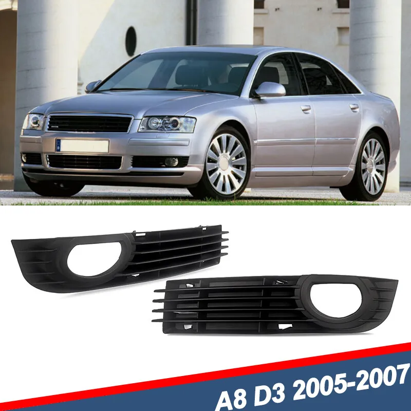 Per Audi A8 D3 Quattro 2005 2006 2007 Coppia Griglie Copertura Fendinebbia Anteriori Sinistra Destra Accessori Auto Nere