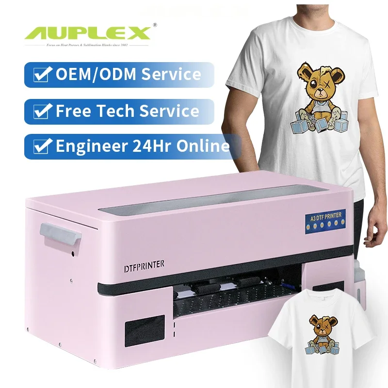 2023 Auplex t-shirt printing machine a3 dtf printer for t-shirt custom pet film desktop pet film oven mini XP600