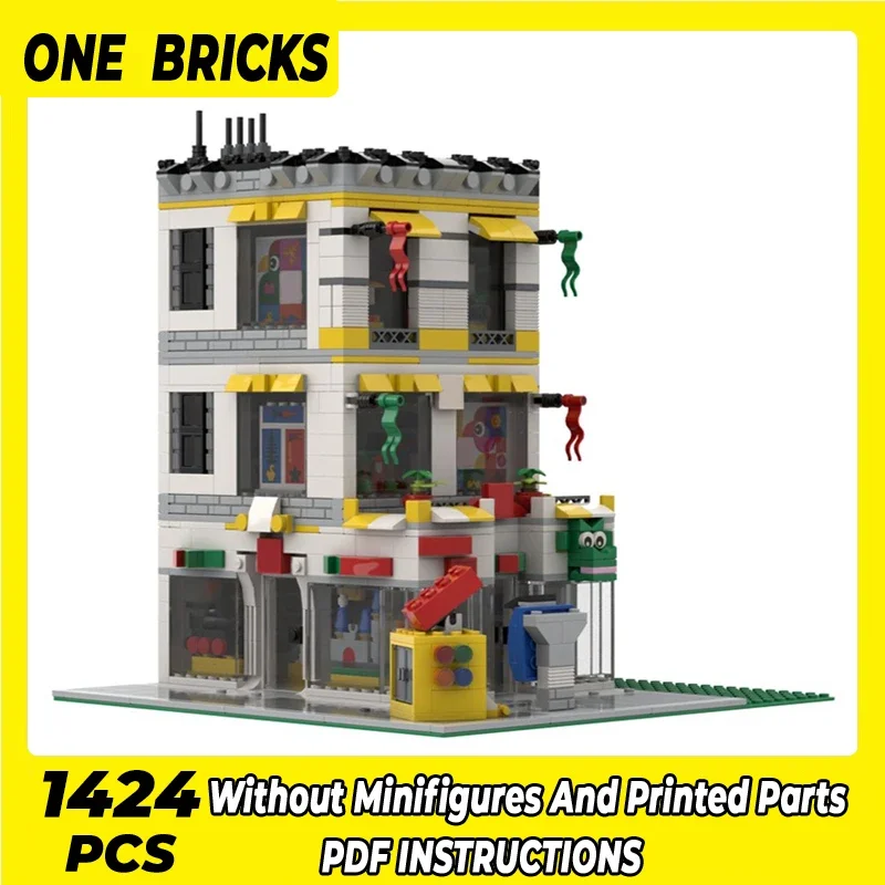 Street View Model Moc Building Bricks Building Block Store Corner Technology Modular Blocks Gift Christmas Toy DIY Sets Assembly