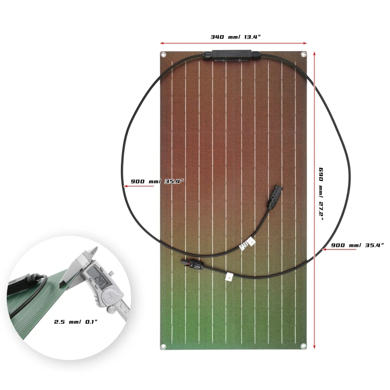 200W 18V ETFE Solar Panel 100A Controller Energy Charger Flexible Monocrystalline Solar Cell For Camping Yacht RV Car Boat