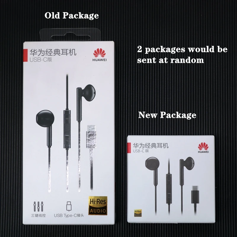 Oryginalne słuchawki Huawei CM33 USB Type-C przewodowe douszne z mikrofonem i przyciskami regulacji głośności do telefonów komórkowych Huawei — zdjęcie produktu 2