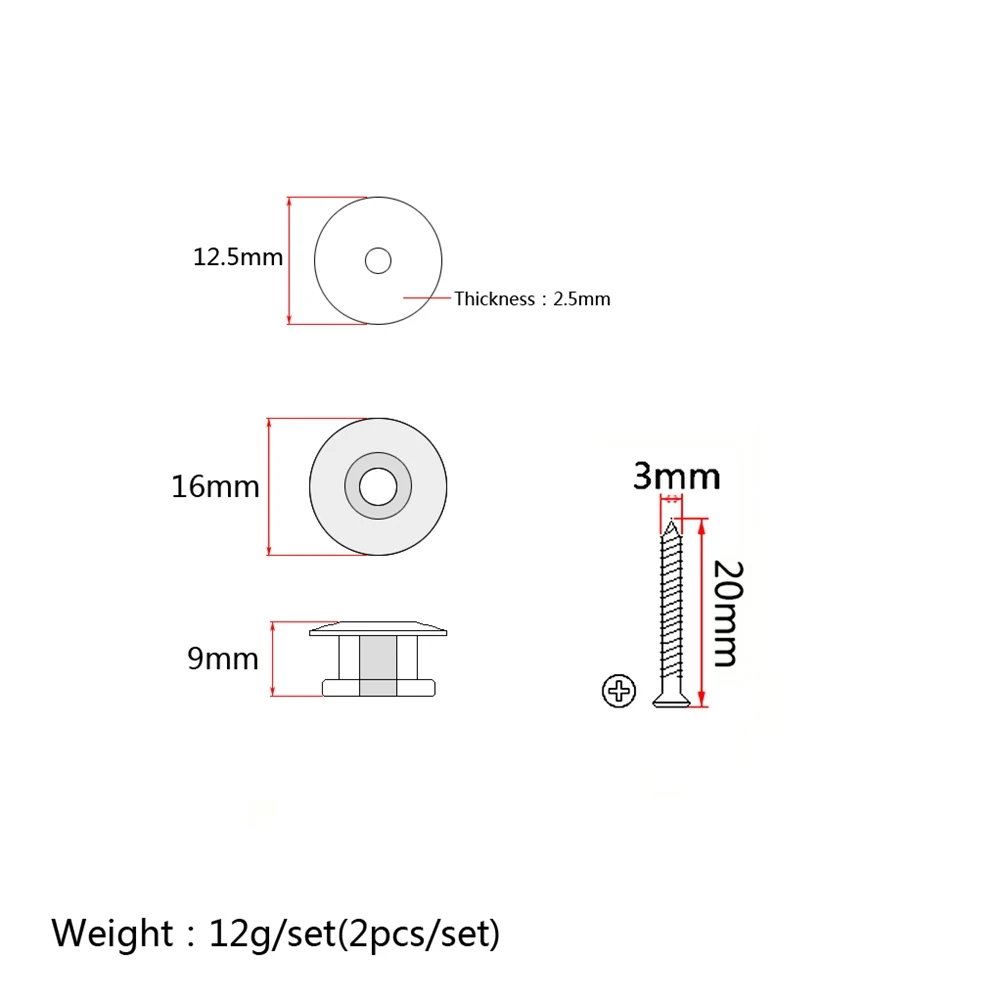 2PCS Mushroom Guitar Locks Straplock Buttons Guitar Belt Button with Mounting Screws For Acoustic Guitar Parts