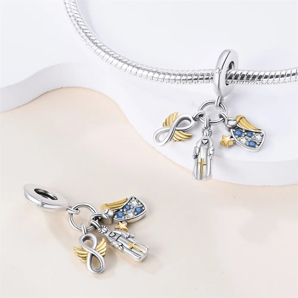 Factory stock charming cross-shaped hand pendant string jewelry accessory bracelet, copper plated silver,  TK bestseller