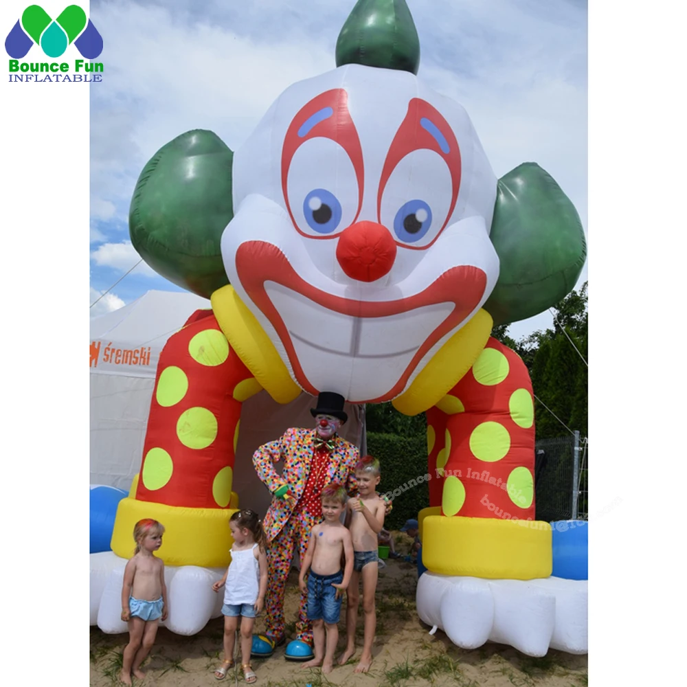 16ftH Giant Halloween Decoration Inflatable Clowns Tunnel Arch Airblown Gate Entrance Archway For Outdoor Party Events Display