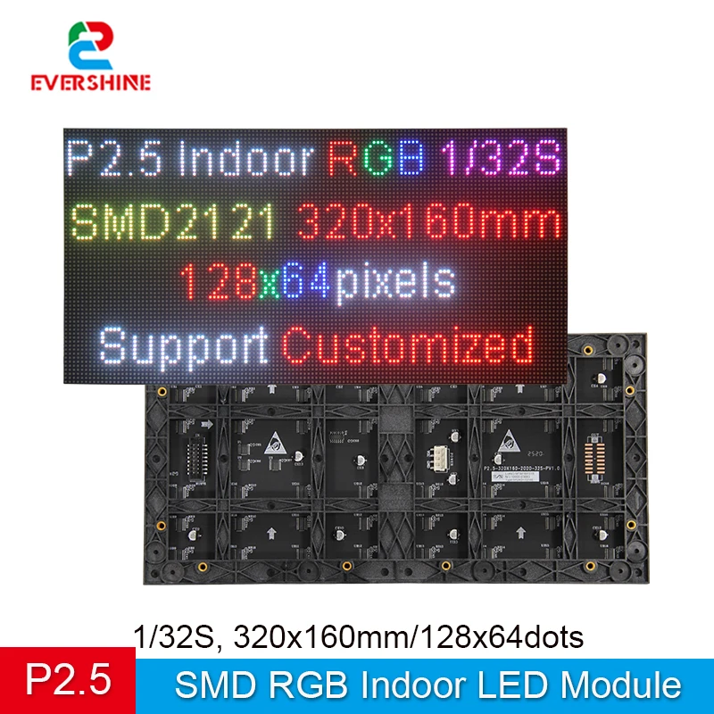 Best Price P2.5 320X160MM Full Color Indoor LED Module 128x64 Pixel Display SMD2020 Light 32scan 1920 Refresh LED fullcolr