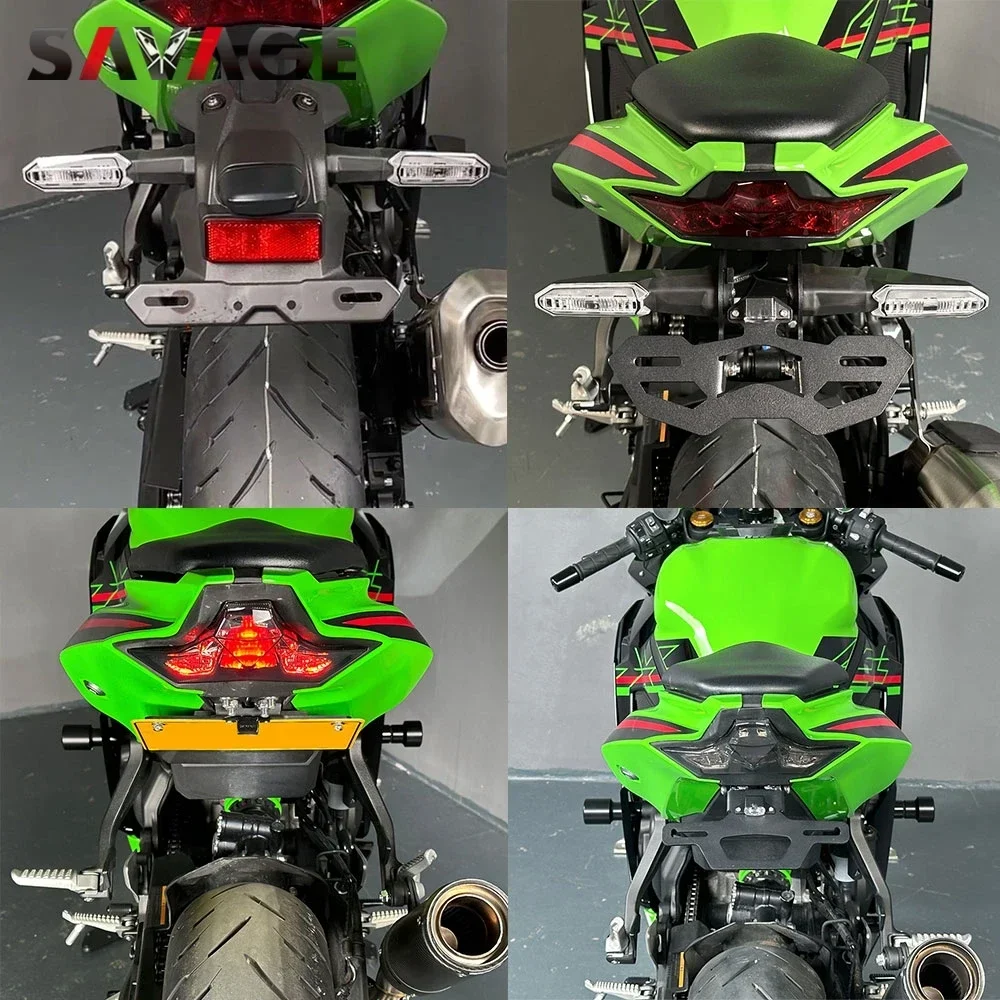 Foldable Tail Tidy Fender Eliminator Bracket For Kawasaki Ninja ZX-25R ZX-4R ZX-4RR ZX250 ZX400 Adjustable License Plate Holder