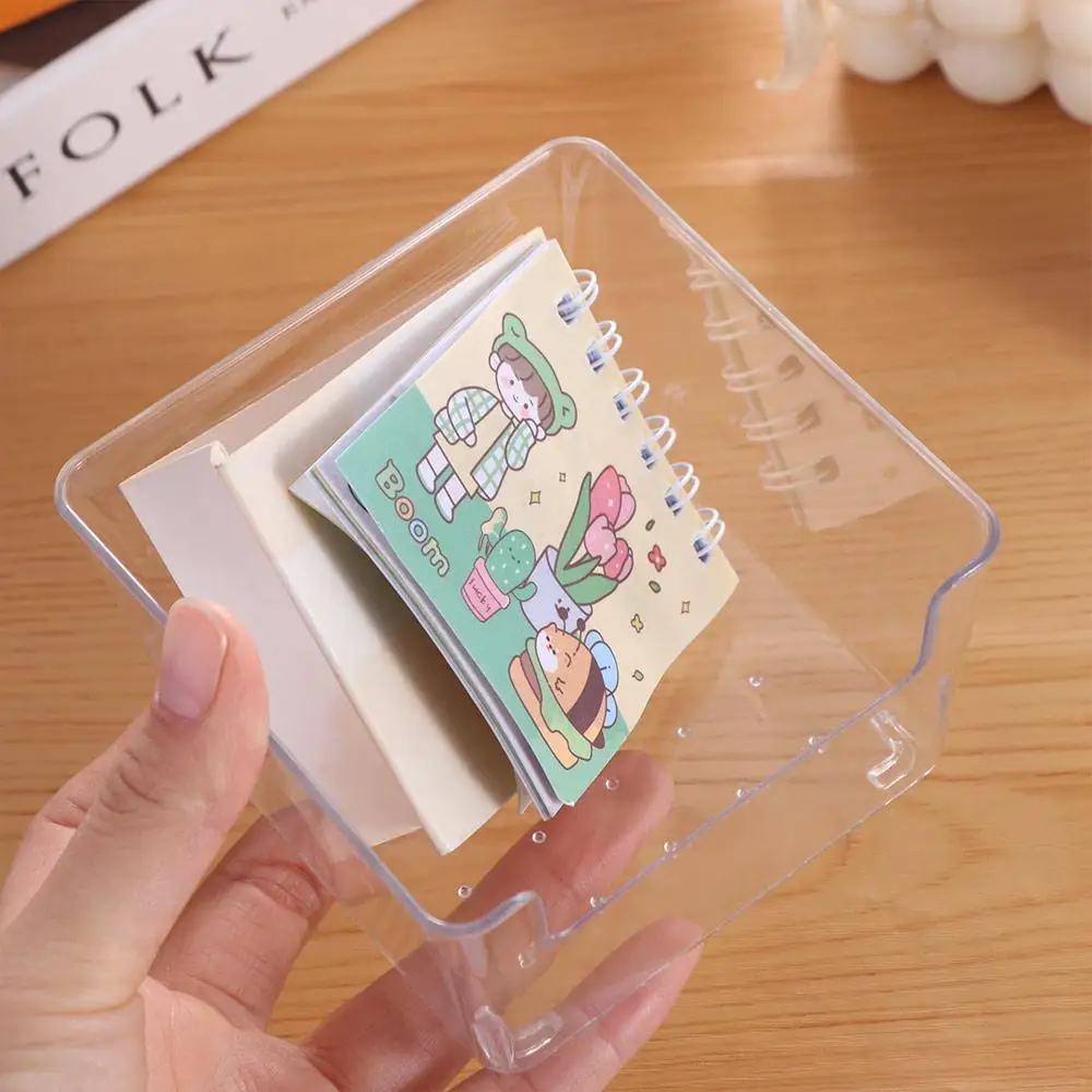 INS Chic Acrylic Note Holder Transparent Waterproof Clear Note Box Efficient Card Paper Desk Organizer Desktop