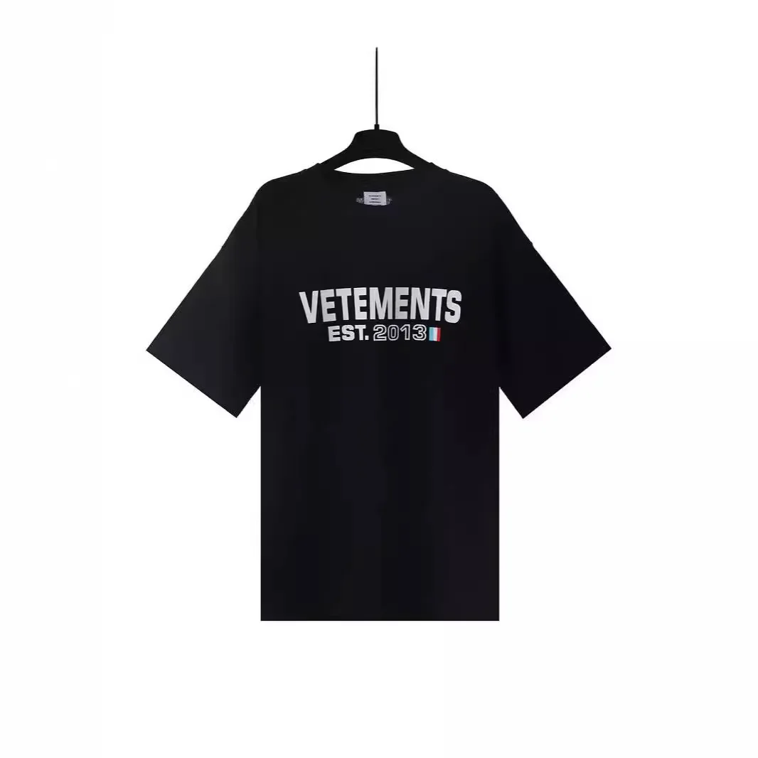 النمط الأمريكي جولة الرقبة قصيرة الأكمام تي شيرت VTM Wit Meng القطن عارضة تنفس الرجال المحملة فضفاضة تناسب إلكتروني الطباعة #4