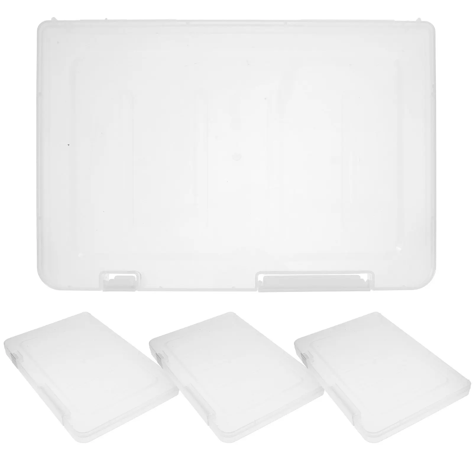 

Набор из 4 пластиковых коробок-органайзеров формата А5 для документов, портативный футляр для проектов, держатель для бумаги для скрапбукинга, защитный чехол для журналов