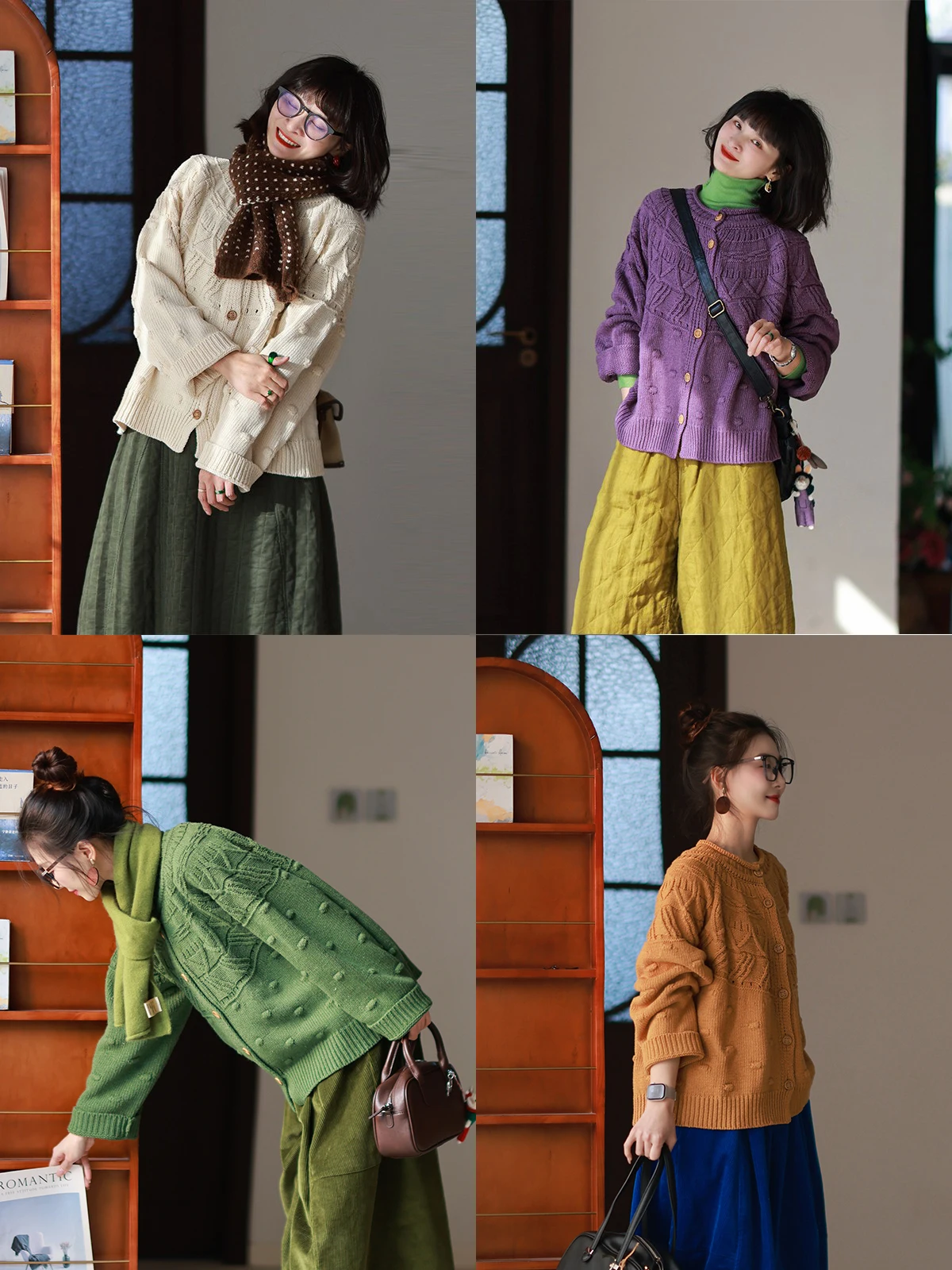 

Вязаный свитер из смесовой шерсти и хлопка, утепленный кардиган, теплый пушистый однотонный женский осенне-зимний свитер, новинка