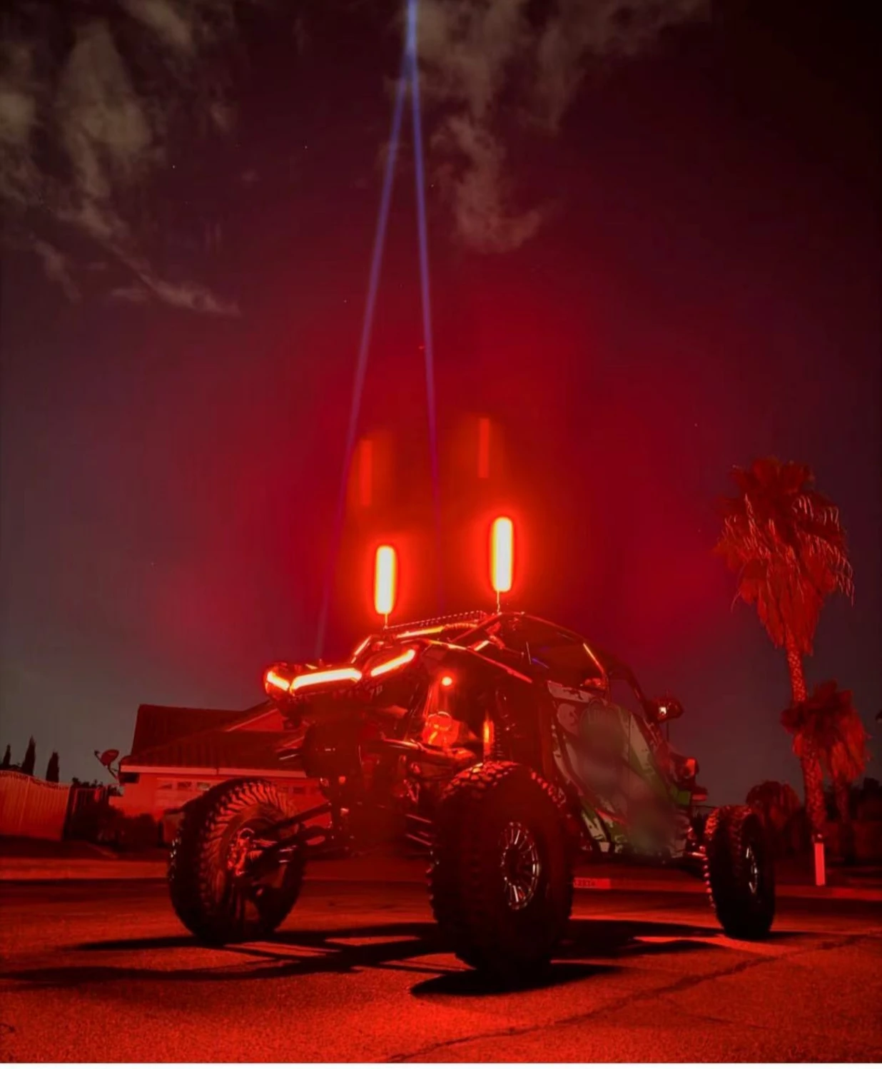 2PCS 1FT Spiral LED Fat Whip Lights Antenna RGB Chasing For Can-am X3 RZR UTV ATV