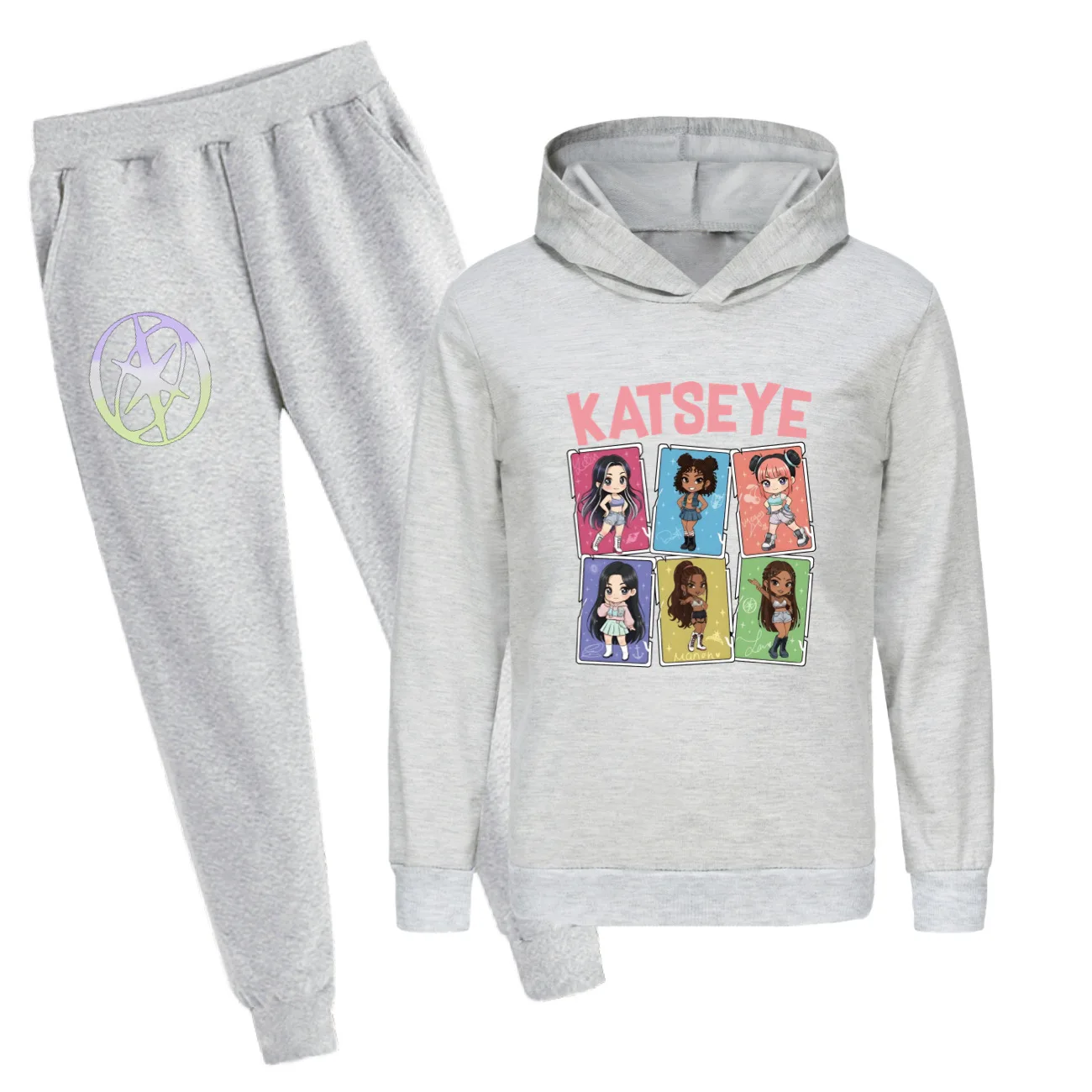 KATSEYE Retro Clothes Kids Fashion Beautiful Chaos Hoodie Pants 2pcs Set Toldder Girls Outfits Boys Tracksuits Children's Sets